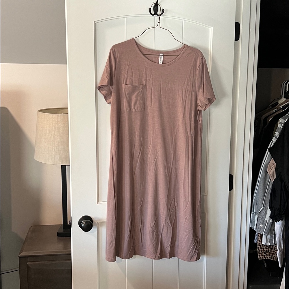 Casual Mauve T-Shirt Dress